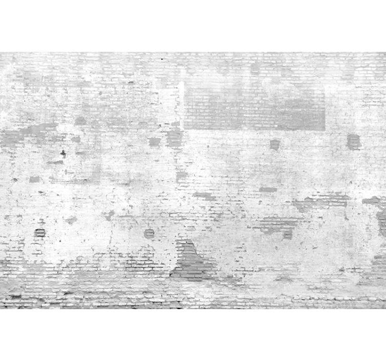 Mural efecto ladrillo pared vieja blanca - TenVinilo