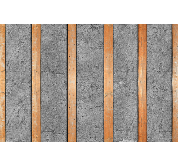 Mural efecto madera tablones sobre hormigón - TenVinilo