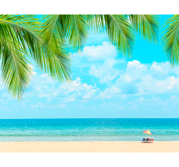 Mural de mar vista a la playa tropical - TenVinilo
