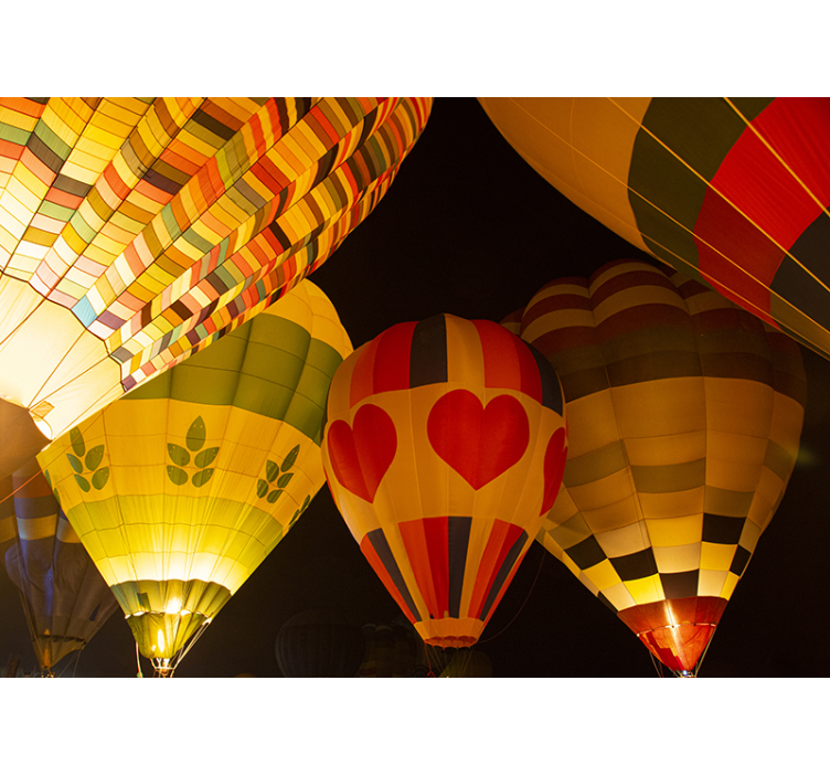 Fotomural cielo vuelo de globos de corazon - TenVinilo