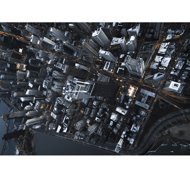 Fotomural ciudad vista aérea rascacielos - TenVinilo