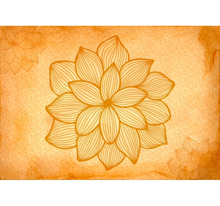 Fotomural flores grandes color amarillo paisley - TenVinilo