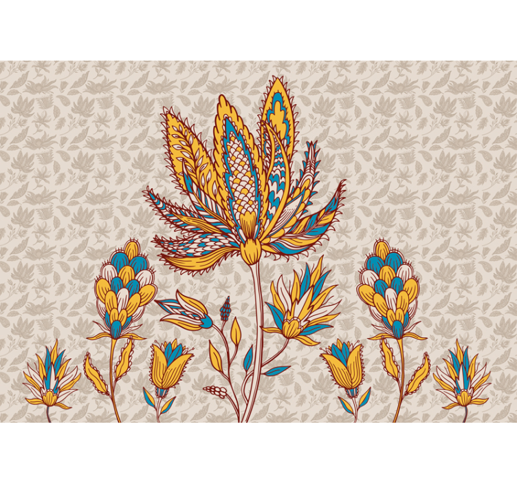Fotomural flores estilo vintage paisley - TenVinilo