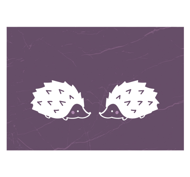 Mural de animales pareja de erizos adorables - TenVinilo