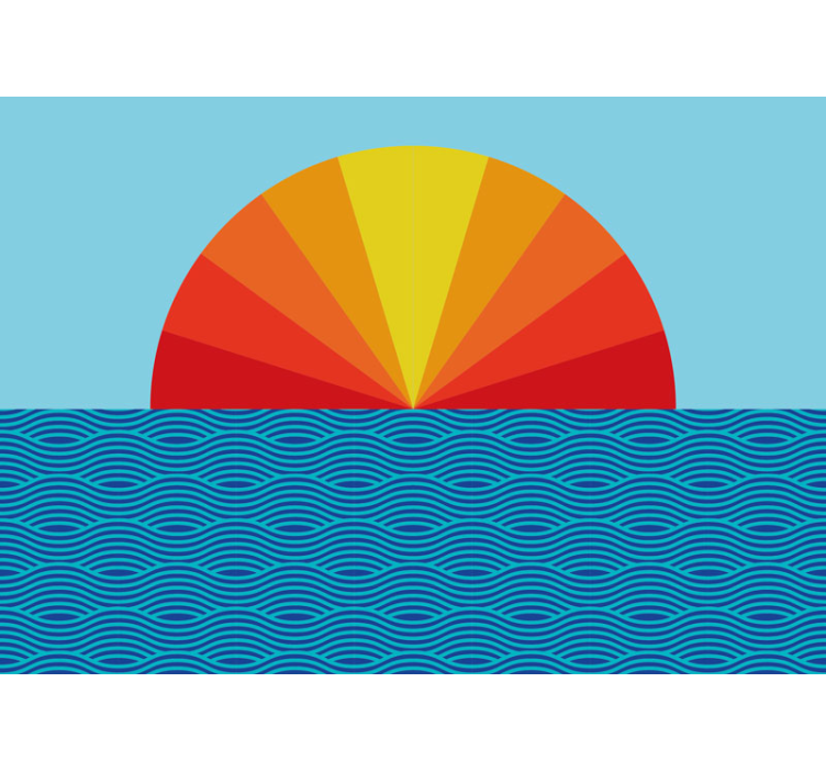 Fotomural paisaje atardecer sol tonos cálidos - TenVinilo