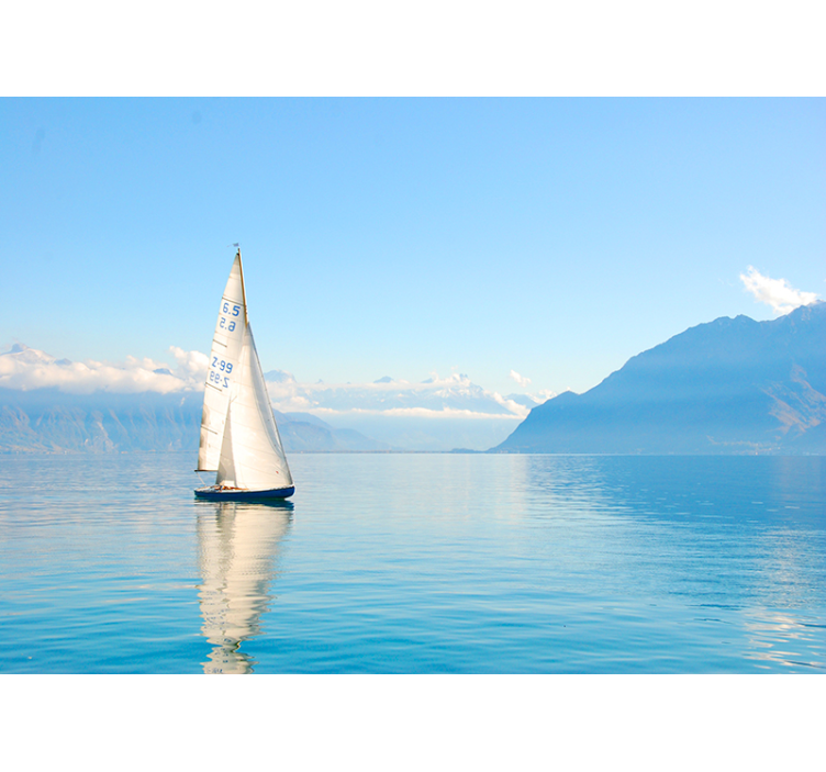 Mural de mar navegando sobre el agua - TenVinilo