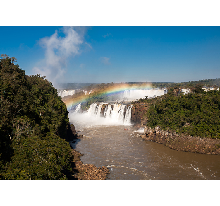 Fotomural de Cascada con arcoiris - TenVinilo