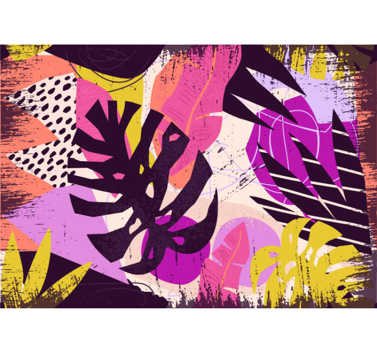 Mural abstracto formas coloridas vibrantes - TenVinilo