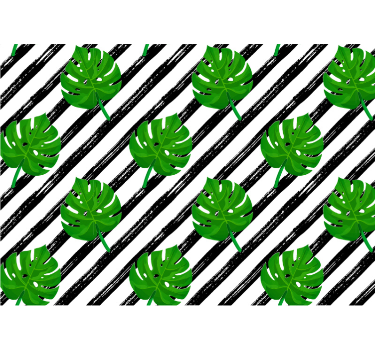 Mural patrón de hojas tropicales - TenVinilo