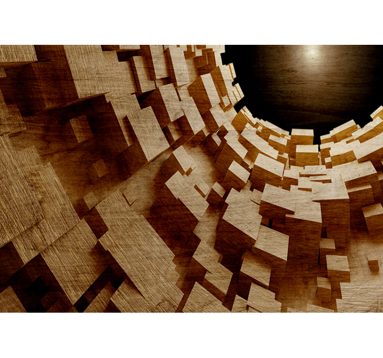 Fotomural 3D Túnel de madera efecto 3d - TenVinilo