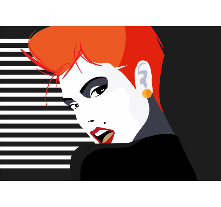 Mural de arte retrato detallado elegante - TenVinilo