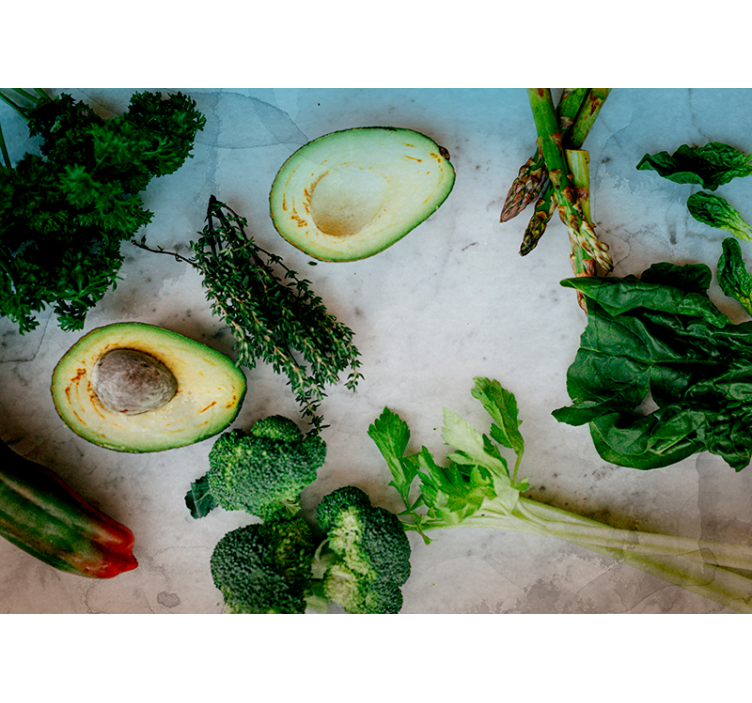 Mural para cocina arreglo de aguacates frescos - TenVinilo