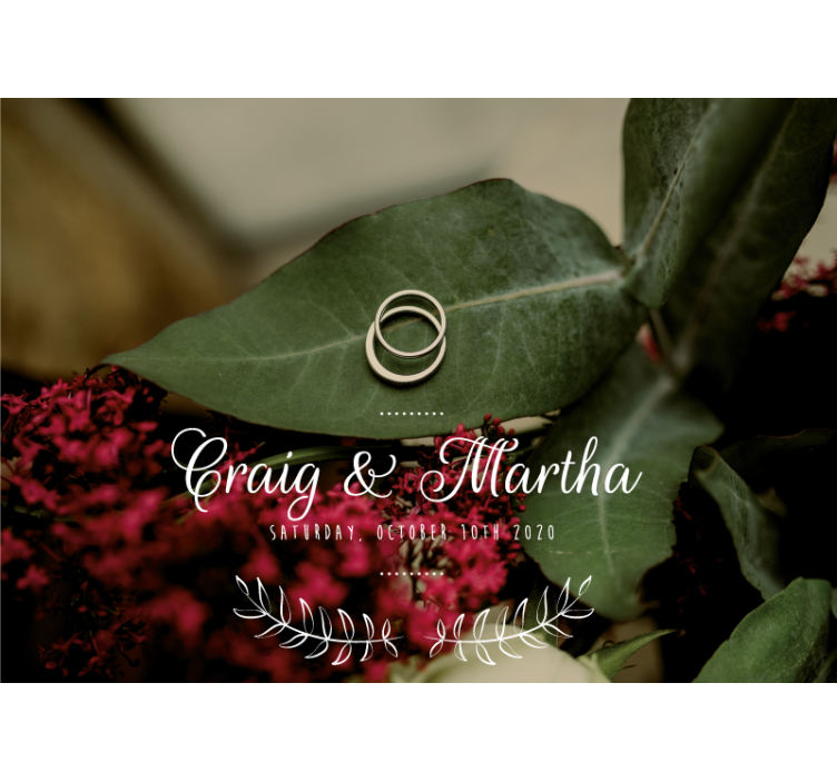 Mural de amor anillos de boda eternos - TenVinilo