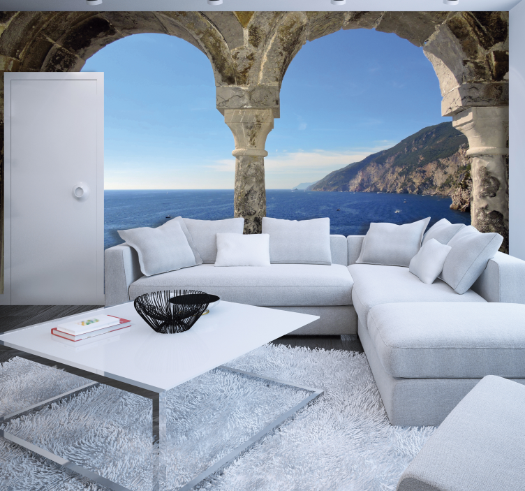 Fotomural 3D isla paradisíaca - TenVinilo