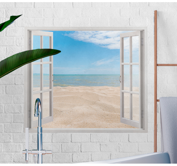 Fotomural de bambú vista panorámica de playa - TenVinilo