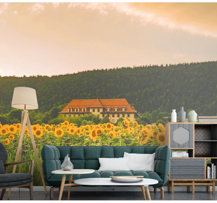 Fotomural flores Campo de flores amarillas - TenVinilo