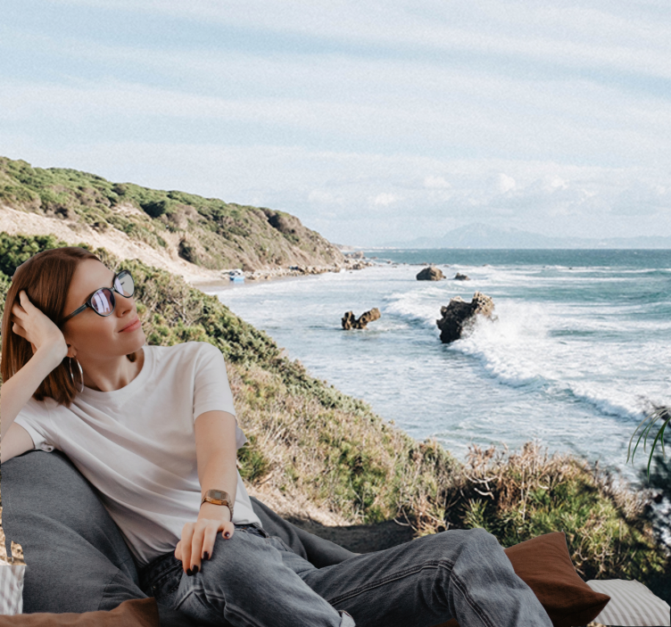 Fotomural naturaleza Camino de arena a la playa tranquila - TenVinilo