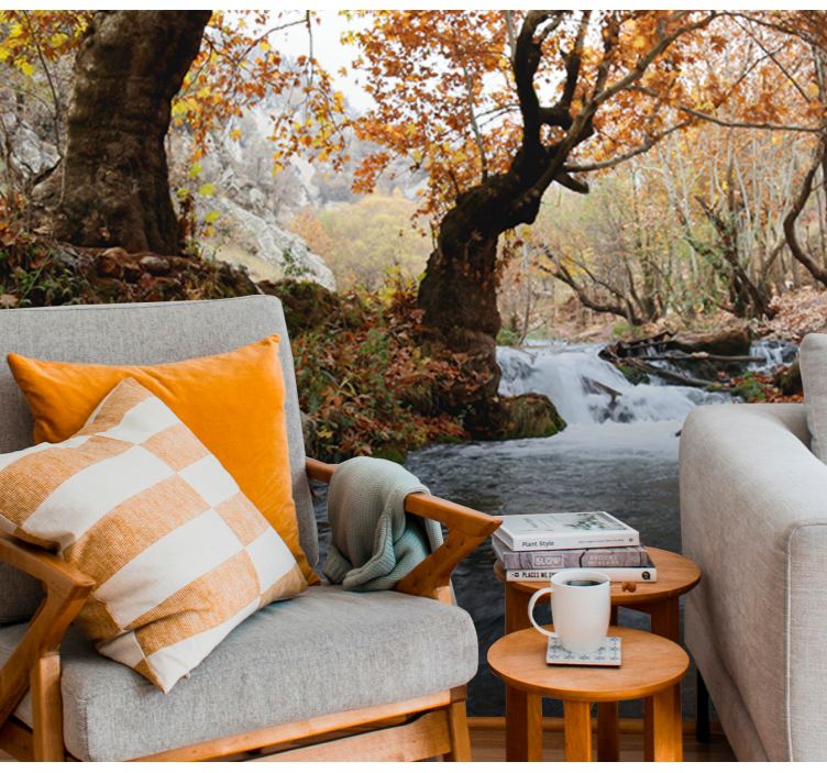 Fotomural naturaleza Paisaje de otoño del río - TenVinilo