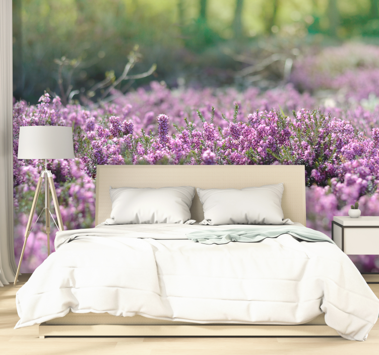 Mural de flores brezo floreciente - TenVinilo