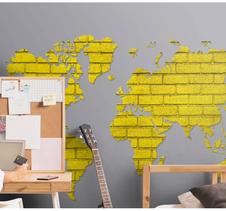 Mural mapamundi Mapamundi de brich pantone - TenVinilo