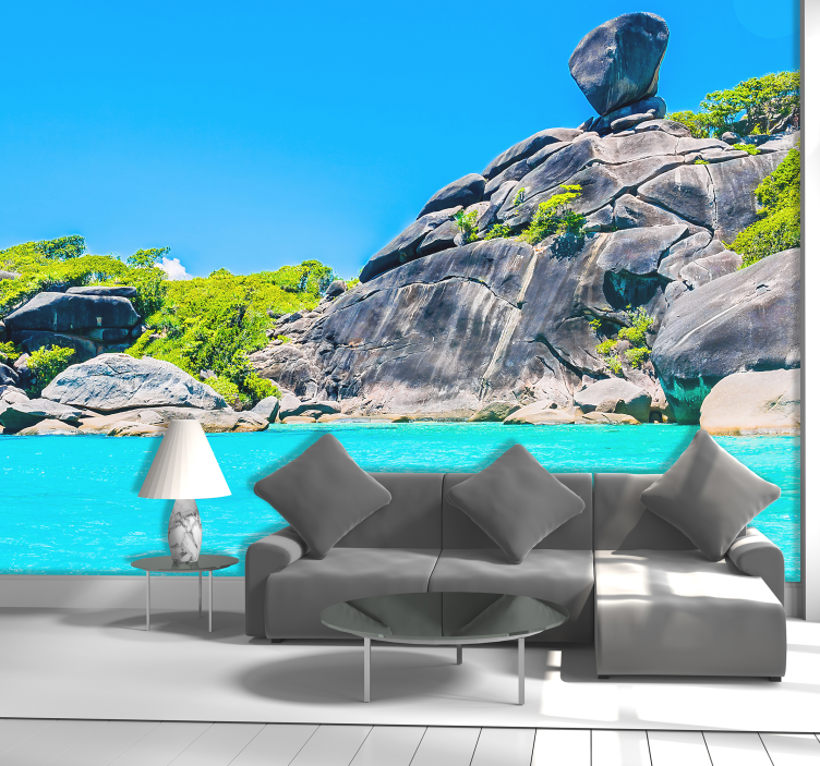 Mural de paisajes vista del paisaje marino tropical - TenVinilo