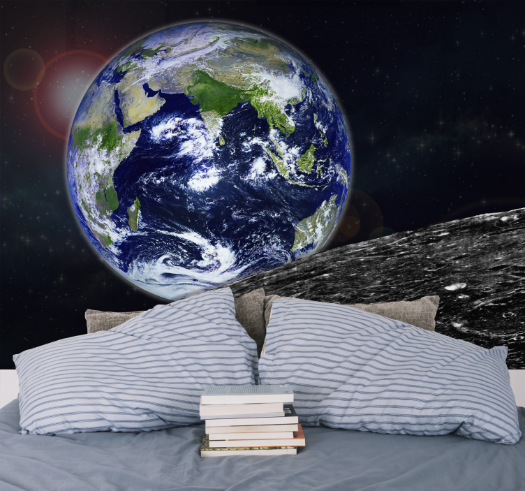 Fotomural Planeta Tierra desde la Luna - TenVinilo