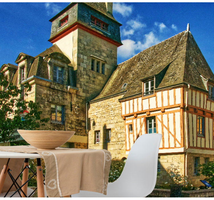 Mural para salón Casas de madera - TenVinilo