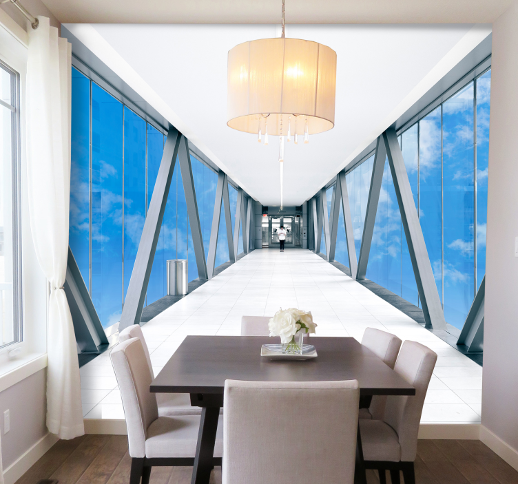 Fotomural 3D vista amplia del corredor - TenVinilo