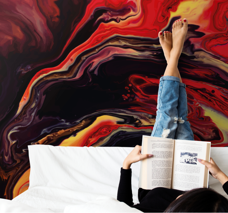 Mural abstracto con patrones en espiral dinámicos - TenVinilo