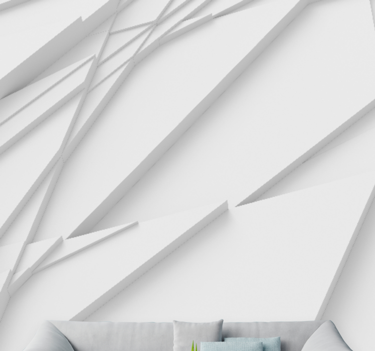 Mural abstracto de patrones geométricos en capas - TenVinilo