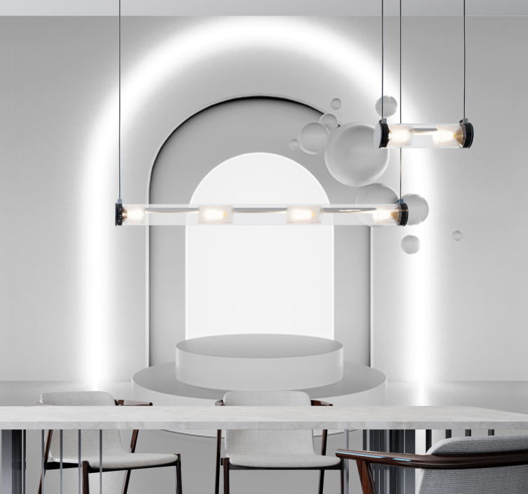 Mural abstracto diseño de arco geométrico - TenVinilo