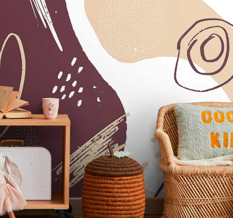 Mural abstracto formas geométricas abstractas - TenVinilo