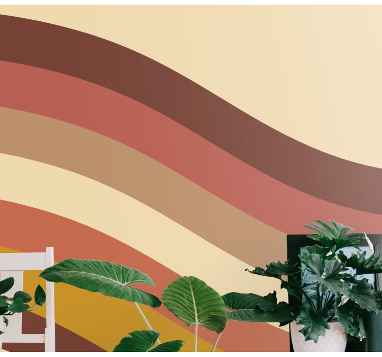 Mural abstracto tonos tierra ondulados - TenVinilo