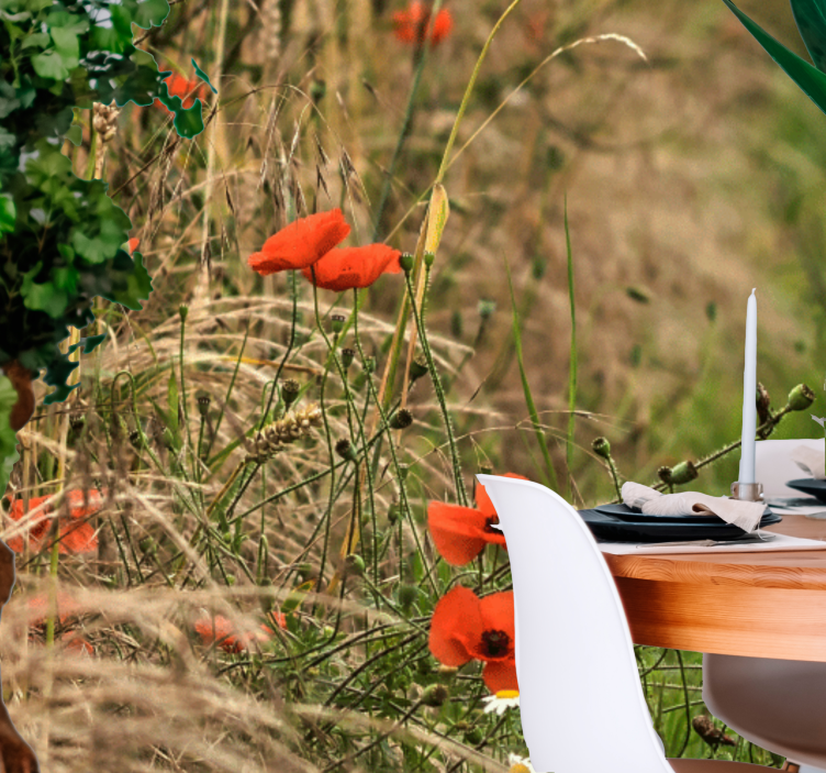 Mural amapolas pradera de amapolas serenidad - TenVinilo