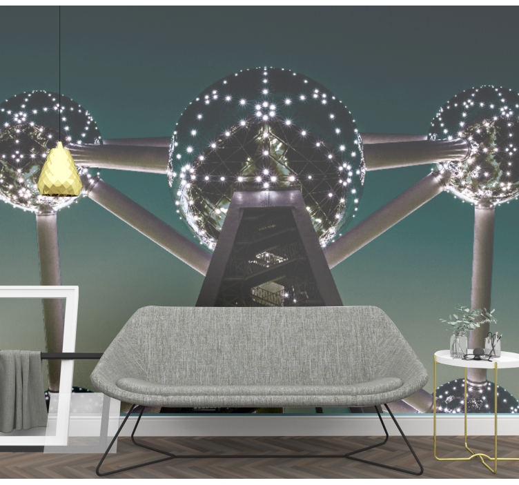 Mural ciudad estructura del átomo de bruselas - TenVinilo