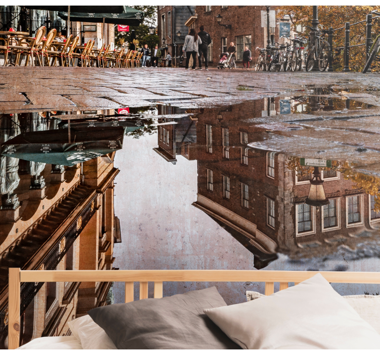 Mural ciudad reflejos en la ciudad - TenVinilo