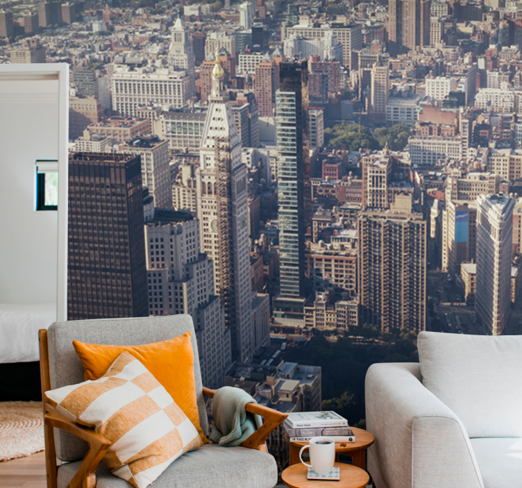 Mural ciudad vista urbana - TenVinilo