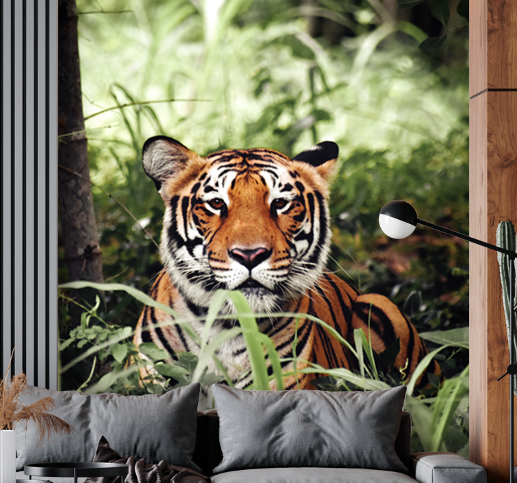 Mural de animales experiencia del tigre regal - TenVinilo