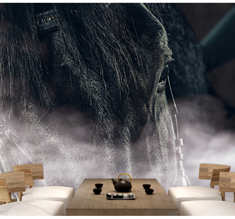 Mural de animales majestuoso caballo de cerca - TenVinilo