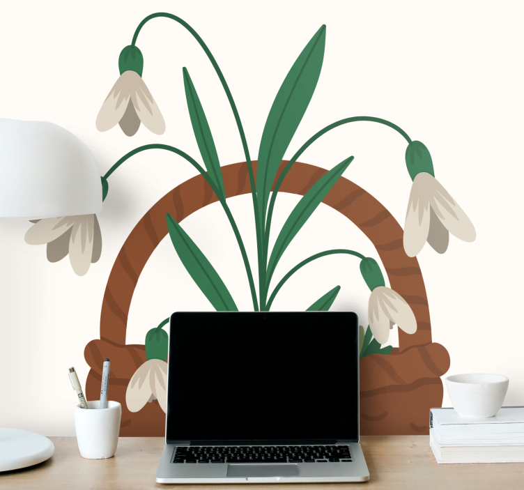 Mural de flores capullos de campanilla delicados - TenVinilo