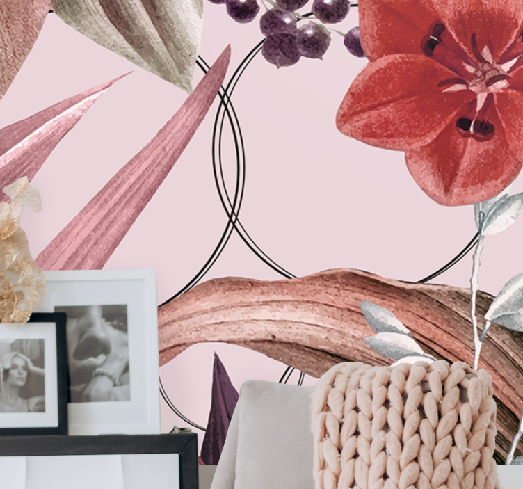 Mural de flores diseño de patrones florales - TenVinilo