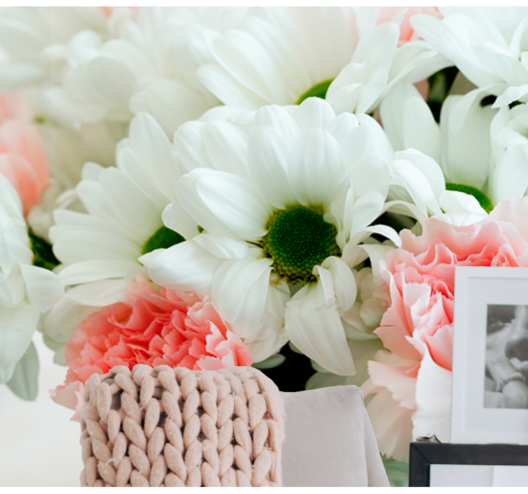 Mural de flores encantador arreglo floral - TenVinilo