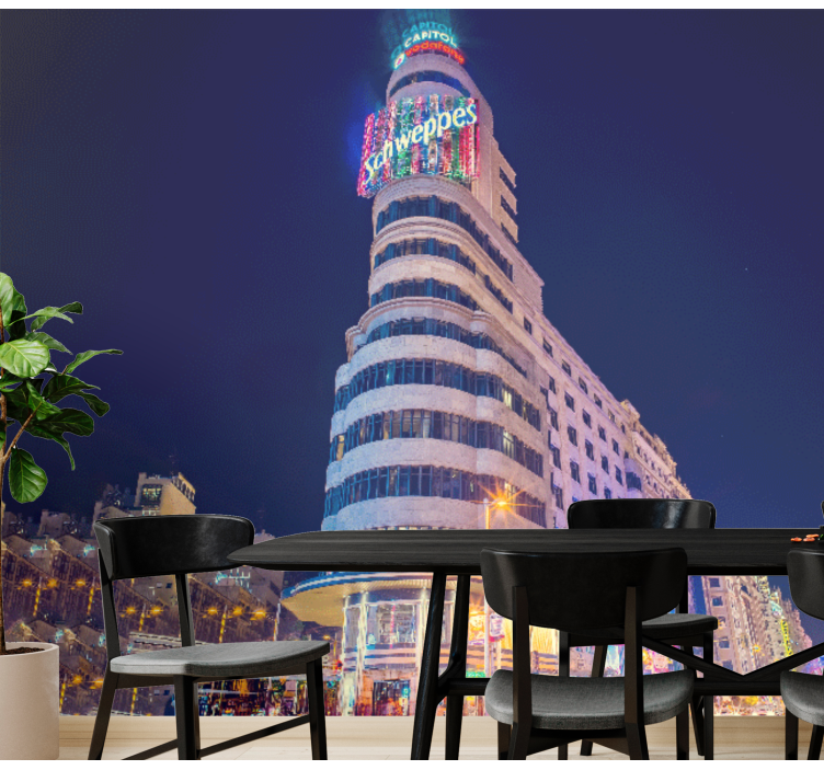 Mural de madrid horizonte nocturno - TenVinilo