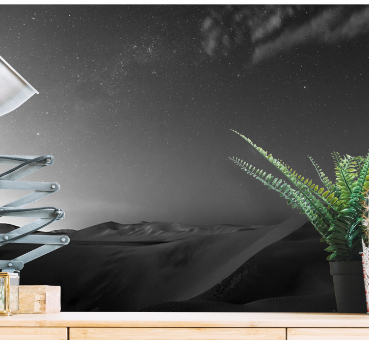 Mural de montañas dunas del desierto nocturno - TenVinilo
