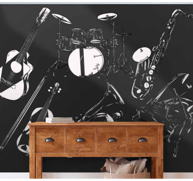 Mural de música colección de instrumentos musicales - TenVinilo