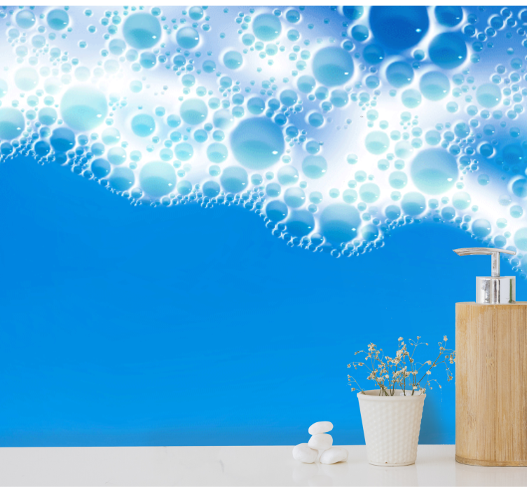 Mural de naturaleza diseño de olas burbujeantes - TenVinilo