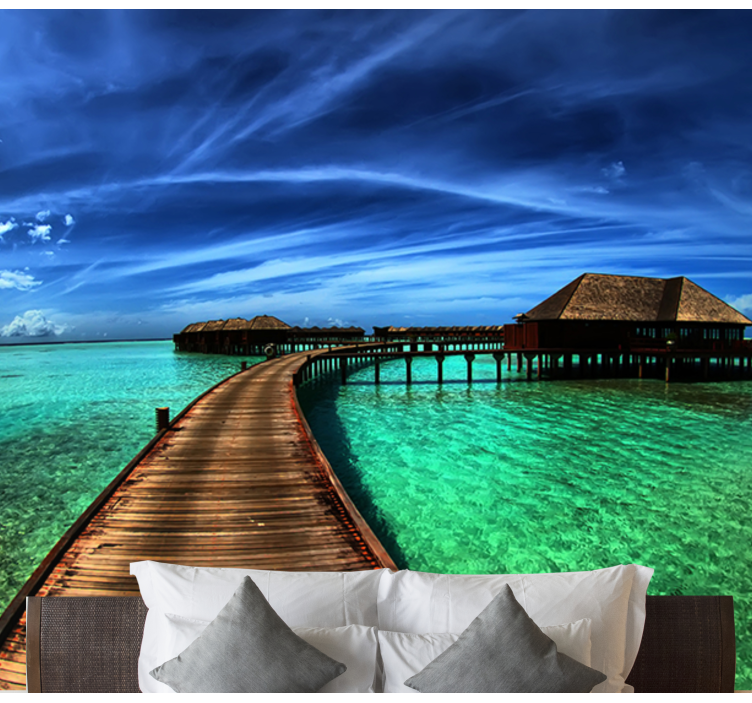 Mural de naturaleza escena del océano tropical - TenVinilo