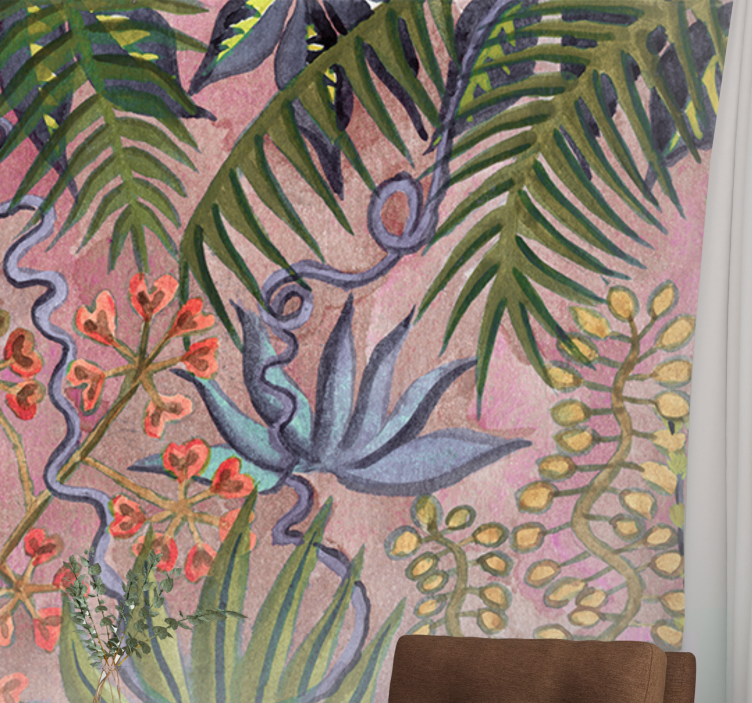 Mural de naturaleza exhibición de flora tropical - TenVinilo