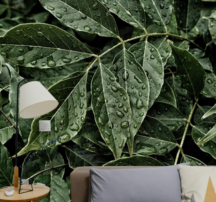 Mural de naturaleza follaje vibrante - TenVinilo