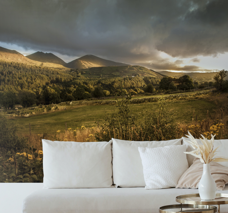 Mural de naturaleza paisaje montañoso sereno - TenVinilo